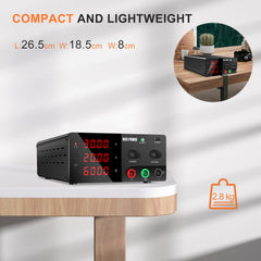 Electroplating Power Supply, 0-30V 0-20A 600W Adjustable Switching DC Regulated Power Supply, 4-Digit LED Display, Rotary Encoder, R-SPS3020
