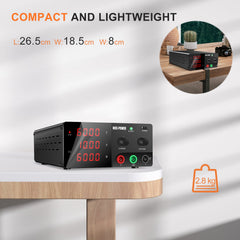 Nice Power R-SPS6010 - Fuente de alimentación de alta potencia de 60 V, 10 A y 600 W CC con interruptor de salida y perilla de ajuste para prueba de envejecimiento