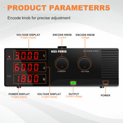 NICE-POWER 30V 1800W Variable DC Power Supply,R-SPS3060 60A Railway Power Source, Railway Electronics Electrical Systems