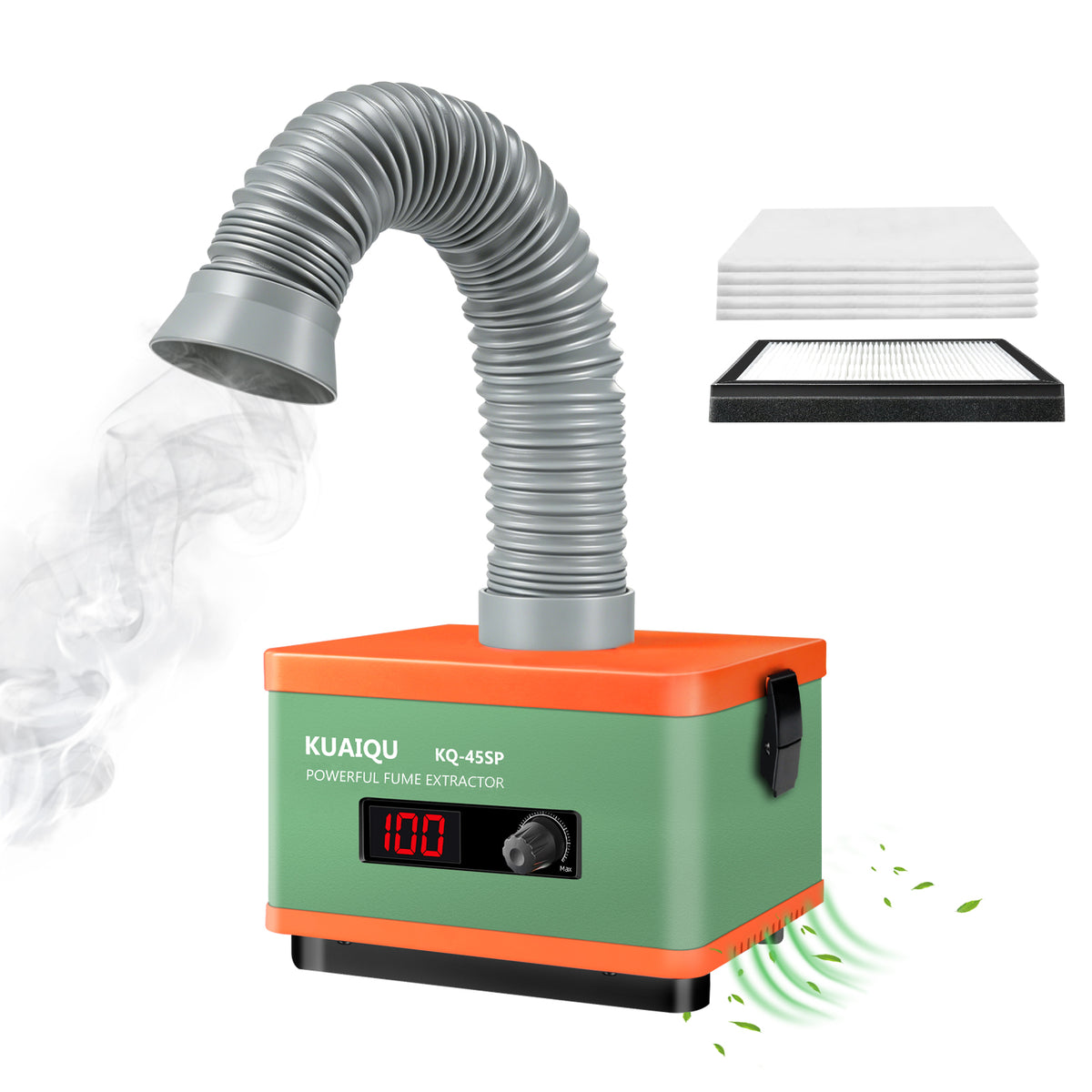 KQ-45SP 45W Solder Fume Extractor with HEPA & Activated Carbon Filter, Desktop Smoke Absorber for Soldering and Electronics Repair
