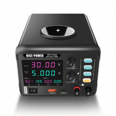 MPS-305QC Smart Wearable Device Power Supply, Adjustable Switching DC Bench Power Supply 30V 5A 150W