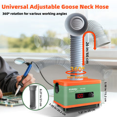 KQ-45SP 45W Solder Fume Extractor with HEPA & Activated Carbon Filter, Desktop Smoke Absorber for Soldering and Electronics Repair