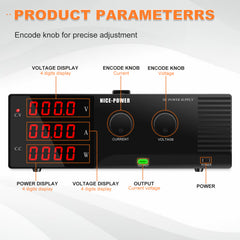 NICE-POWER R-SPS3080 30V 2400W Programmable Switched DC Power Supply, 0-80A Marine Power Source, Marine Electronics Electrical Equipment
