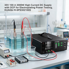 30V 100A 3000W High Current DC Supply with OCP for Electroplating Power Testing, KUAIQU R-SPS30100S