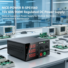 NICE-POWER 15V 60A 900W Regulated DC Power Supply,R-SPS1560 Medical Equipment Power Supply for Medical Electronics Development &Maintenance