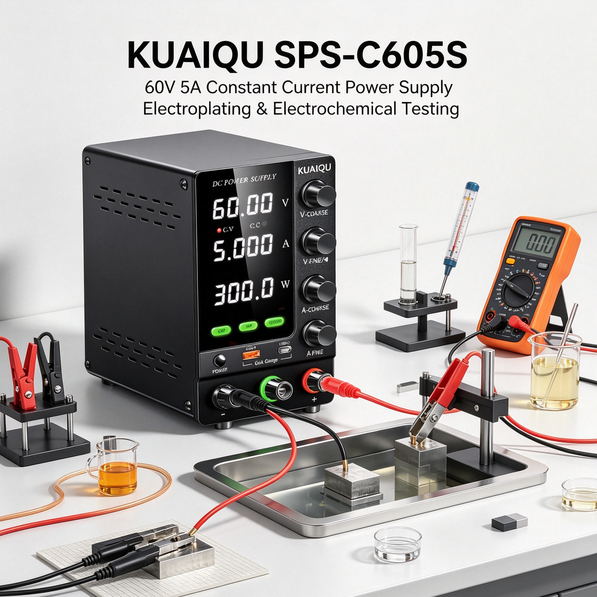 KUAIQU SPS-C605S 60V 5A Constant Current DC Power Supply for Electroplating &Electrochemical Testing