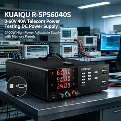 KUAIQU R-SPS6040S 0-60V 40A Telecom Power Testing DC Power Supply,2400W High-Power Adjustable Supply with Memory Presets