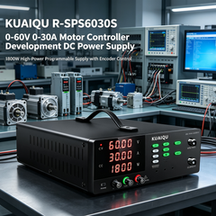 KUAIQU R-SPS6030S 0-60V 0-30A Motor Controller Development DC Power Supply, 1800W High-Power Programmable Supply with Encoder Control