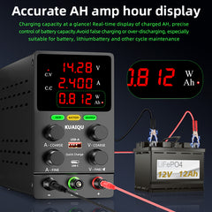 KUAIQU SPS605C 60V 5A Battery Operated DC Power Supply, Error Connection Detection, OCP Protection for Portable Power Source