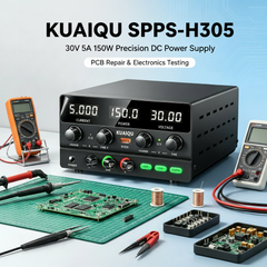 Fuente de alimentación de laboratorio de 30 V y 5 A NICE-POWER SPS-H305, tamaño pequeño, alta precisión, estable, fuente de alimentación de CC, color negro