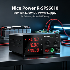 Nice Power R-SPS6010 - Fuente de alimentación de alta potencia de 60 V, 10 A y 600 W CC con interruptor de salida y perilla de ajuste para prueba de envejecimiento