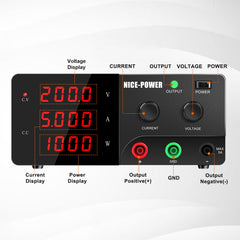 NICE-POWER Electrolysis DC Power Supply R-SPS2005 200V 5A Adjustable Power Supply for Electrochemical Research