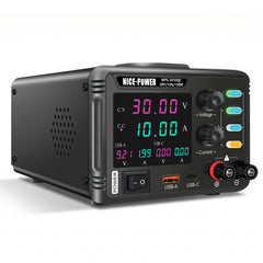 MPS-3010QC 5V 15V 30V Smartphone Repair Power Supply, 10A 150W Adjustable Switching DC Bench Supply for Mobile Phone Charging & Wireless Charging Testing