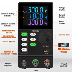 KUAIQU SPPS3001 300V 1A Adjustable High Voltage DC Power Supply for DC-DC Converter Testing