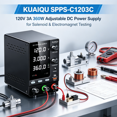 KUAIQU SPPS-C1203C 120V 3A 360W Adjustable DC Power Supply for Solenoid & Electromagnet Testing