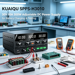 KUAIQU SPPS-H3010 30V 10A 300W Adjustable DC Power Supply for Battery Charging & Testing