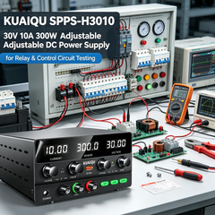 KUAIQU SPPS-H3010 30V 10A 300W Adjustable DC Power Supply for Relay &Control Circuit Testing