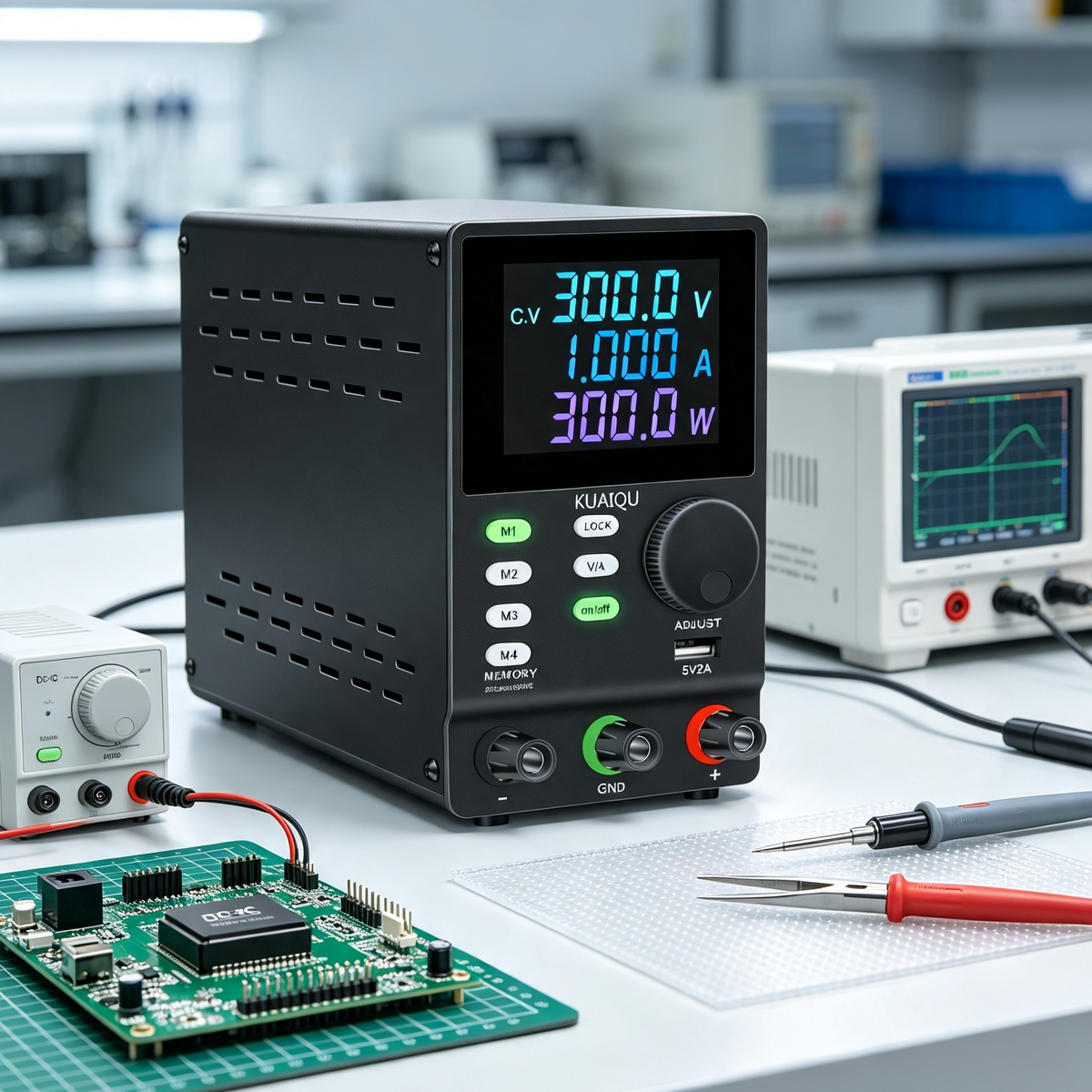 KUAIQU SPPS3001 300V 1A Adjustable High Voltage DC Power Supply for DC-DC Converter Testing