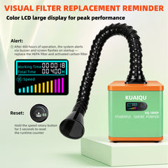 KQ-180SP 180W Laser Fume Extractor with HEPA &Activated Carbon Filter, Adjustable Airflow Smoke &amp; Fume Extraction System