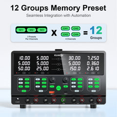0-30V 4-Channel Programmable DC Power Supply for Electronic Engineering,KQ-4KD Multi-Output Bench Power Supply