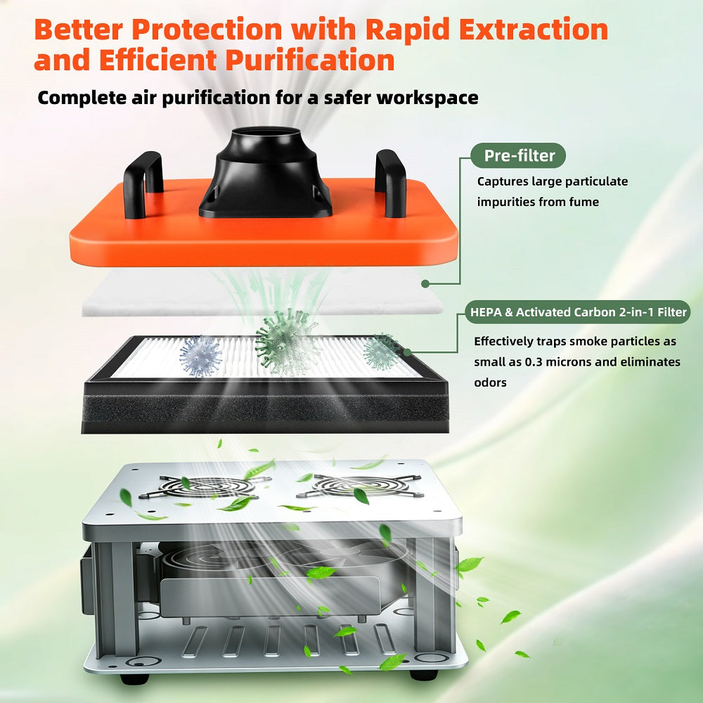 KQ-80SP solder smoke absorber capturing harmful solder fumes at the source