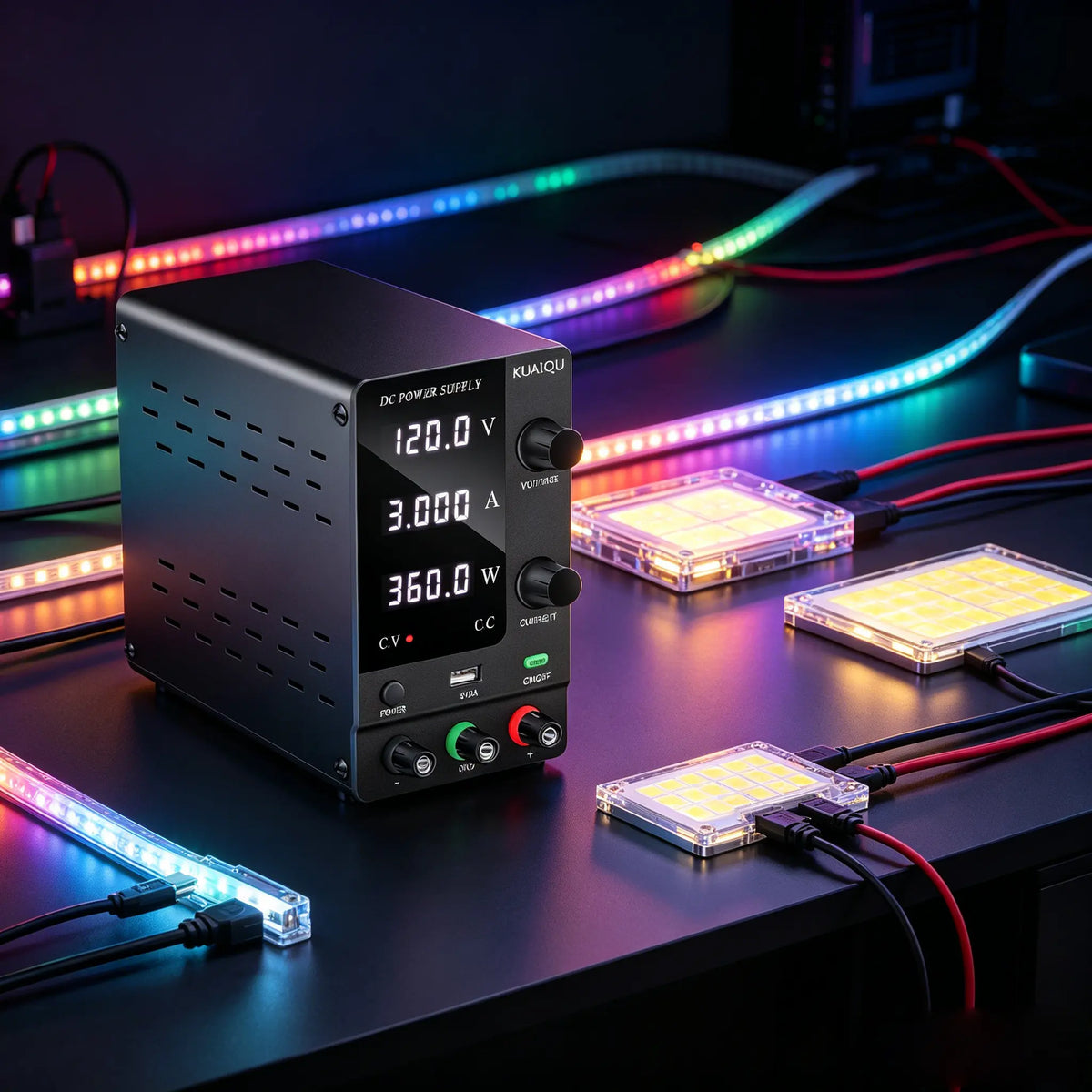 30V 5A Variable DC Power Supply for LED Strip & Small Module Testing — Compact Bench Solution