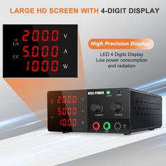 NICE-POWER Electrolysis DC Power Supply R-SPS2005 200V 5A Adjustable Power Supply for Electrochemical Research