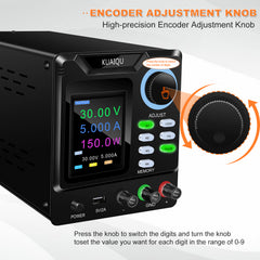 Robotics Power Supply,0-30V 5A Adjustable DC Bench Power Supply with Color LCD Digital Display