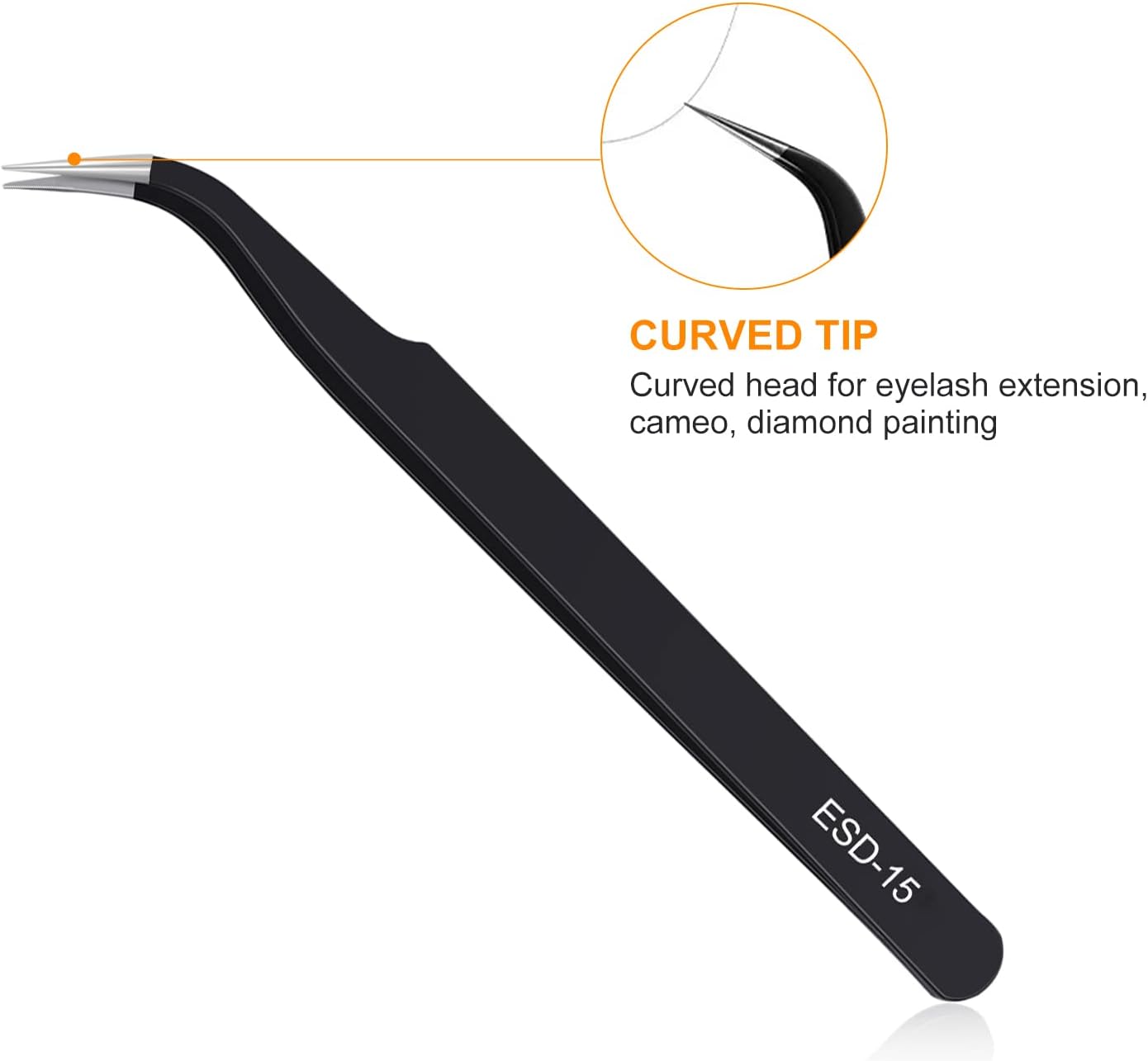 9PCS Precision Tweezers Set, ESD Safe Stainless Steel, Straight/Curved/Flat Tips for Electronics, Jewelry, Soldering & Craft
