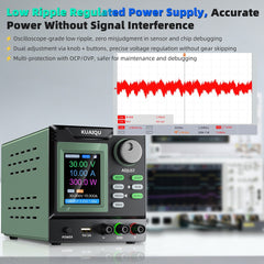Adjustable Transformer Linear DC Power Supply 30V/60V with 5-Digit Display, Ultra-Low Ripple, Precision Voltage & Current Control