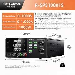 0-1000V 0-1A Programmable High Voltage DC Power Supply,KUAIQU R-SPS10001S Insulation Testing Power Supply for Electrical Safety Equipment