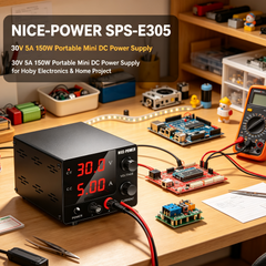 NICE-POWER SPS-E305 30V 5A 150W Portable Mini DC Power Supply for Hobby Electronics &amp; Home Projects