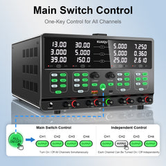 0-30V 4-Channel Programmable DC Power Supply for Electronic Engineering,KQ-4KD Multi-Output Bench Power Supply