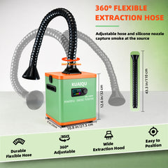 KQ-180SP 180W Laser Fume Extractor with HEPA &Activated Carbon Filter, Adjustable Airflow Smoke &amp; Fume Extraction System