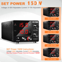 NICE-POWER SPS-E3010 30V 10A 150W Compact Variable DC Power Supply for DIY &Maker Electronics