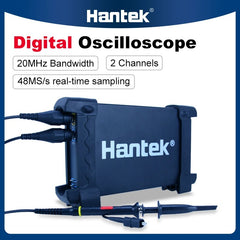 Oscilloscope numérique portable Hantek 6022BE, 2 canaux, 20 MHz, USB, 23 fonctions de mesure, vérification de réussite/échec 