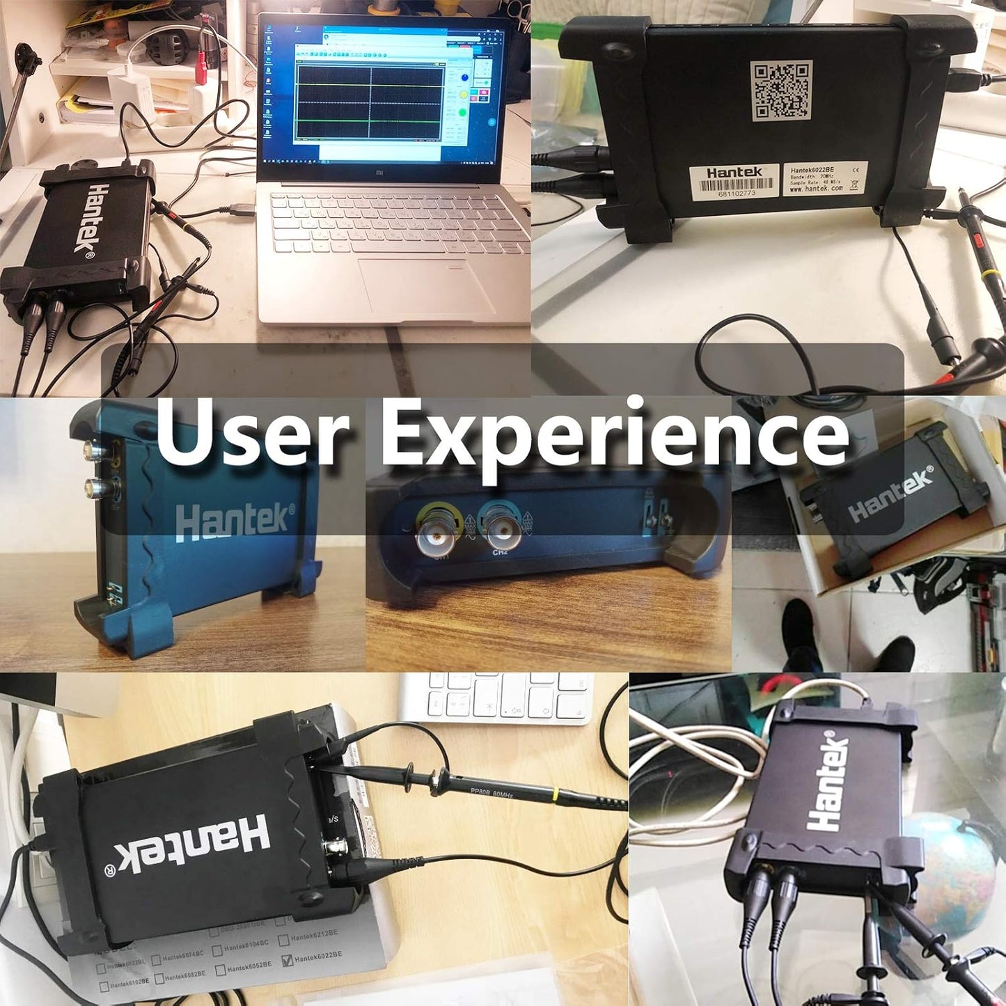 Hantek 6022BE Digital Oscilloscope Portable PC Based 2 Channels 20MHz USB Oscilloscopes 23 measurement functions, PASS/FAIL Check