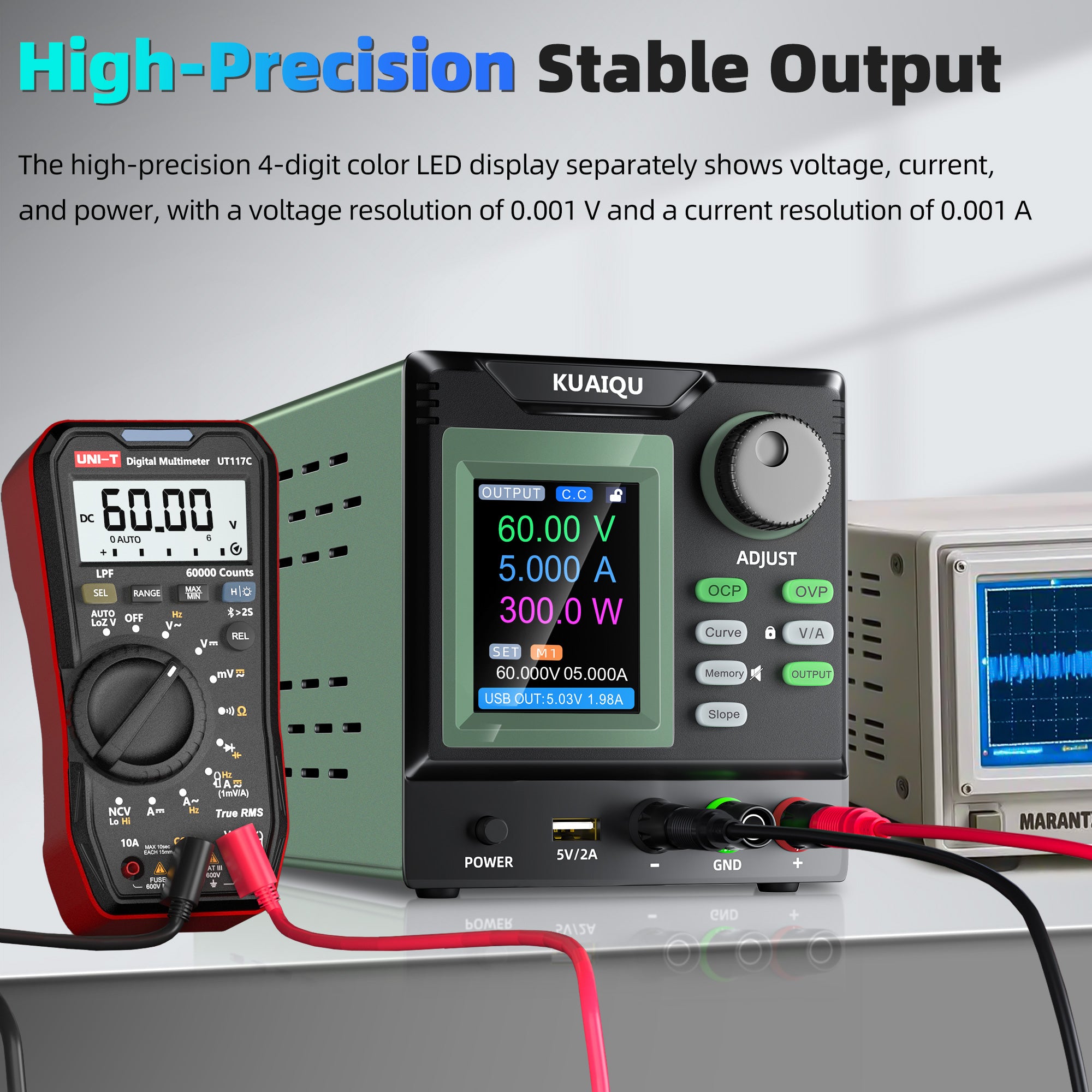 KUAIQU SPPS-D605XR 60V 5A 300W Low-Ripple Linear DC Power Supply for 48V & Industrial Electronics