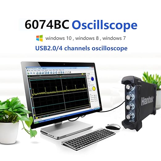 Hantek 6074BC Digital Oscilloscope 70MHz 1GSa/s 4CH USB Virtual Oscilloscope Diagnostic Instrument Diagnostic Tool