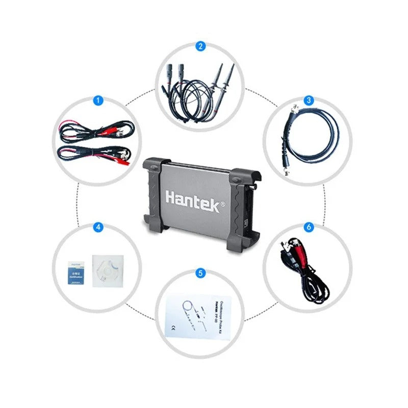 Hantek 6074BD 4CH Oscilloscope Function and Arbitrary Waveform Generator 70MHZ 1GSa/s 2mV-10V/DIV Input Sensitivity