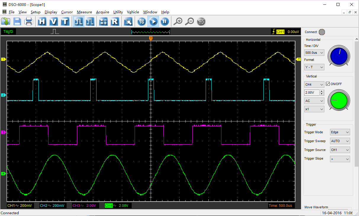 Hantek 6074BD 4CH Oscilloscope Function and Arbitrary Waveform Generator 70MHZ 1GSa/s 2mV-10V/DIV Input Sensitivity