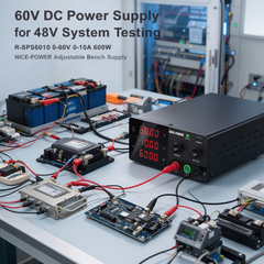 60V DC Power Supply for 48V System Testing R-SPS6010 0-60V 0-10A 600W NICE-POWER Adjustable Bench Supply