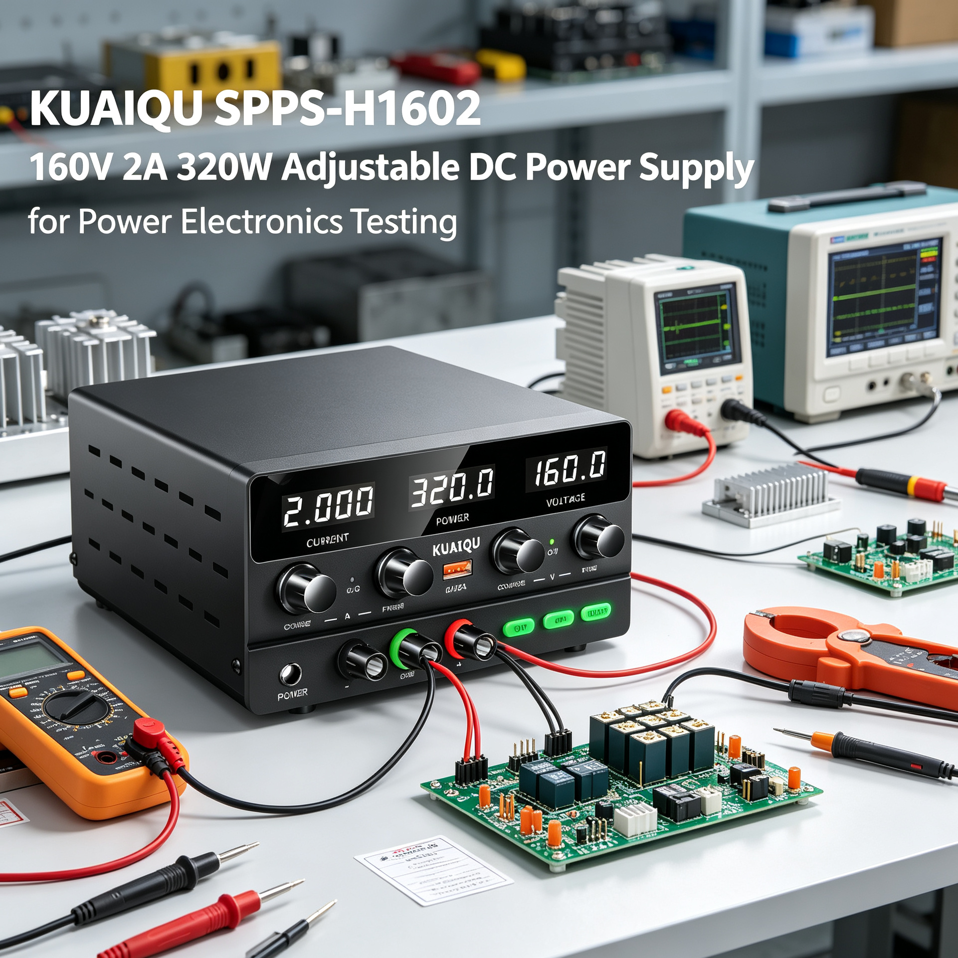 KUAIQU SPPS-H1602 160V 2A 320W Adjustable DC Power Supply for Power Electronics Testing