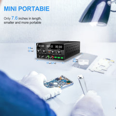 Fuente de alimentación de CC NICE-POWER SPS-H3010 de 30 V y 10 A con galvanoplastia y pantalla de cuatro dígitos en color negro para mantenimiento profesional.