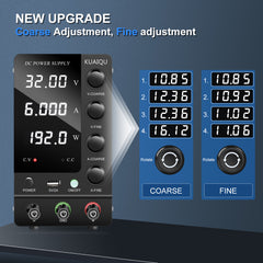 KUAIQU SPS-C3206 32V 6A Adjustable DC Power Supply for PCB Repair &Electronics Prototyping