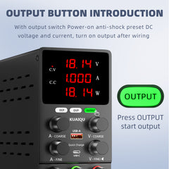 KUAIQU SPS305S 30V 5A DC Power Supply for Electronics Repair & PCB Testing