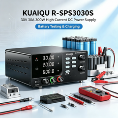 KUAIQU R-SPS3030S 30V 30A 900W High Current DC Power Supply for Battery Testing & Charging