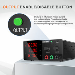 Nice Power R-SPS6010 - Fuente de alimentación de alta potencia de 60 V, 10 A y 600 W CC con interruptor de salida y perilla de ajuste para prueba de envejecimiento