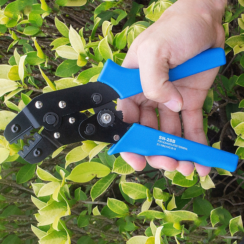 YTH-SN-28B Mini Terminal Crimping Pliers, AWG 28-18 (0.1-1mm²), Ratchet Insulated Terminal Clamp for Precision Electrical Work