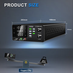 1000V High Voltage Programmable DC Power Supply for Solar PV Systems, Photovoltaic Power Supply with 4-Digit Display, Output Switch &OCP/OVP